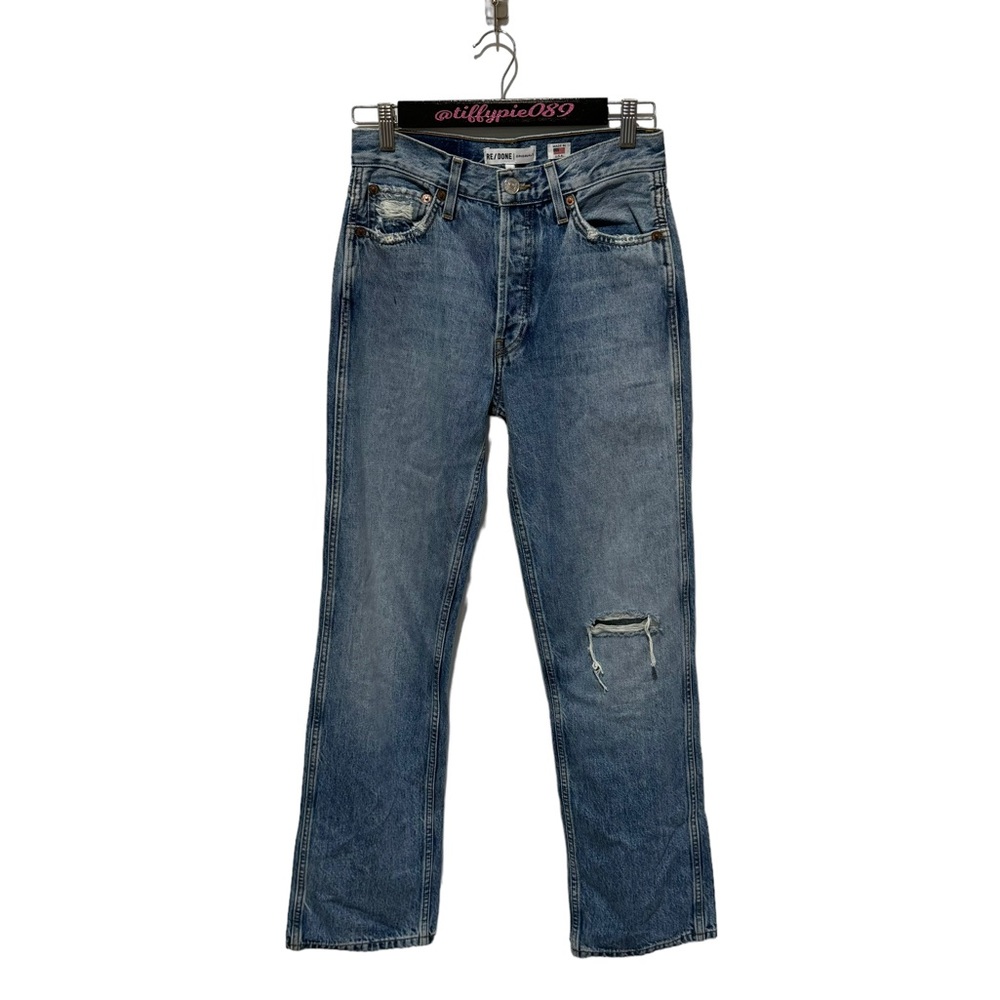 NWT Re/Done High Rise Loose Jean Worn Blue Size 26